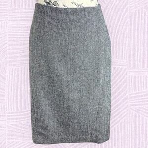 Express Design Studio Black White Tweed Fishtail Pencil Skirt Size 2 Y2K Vintage